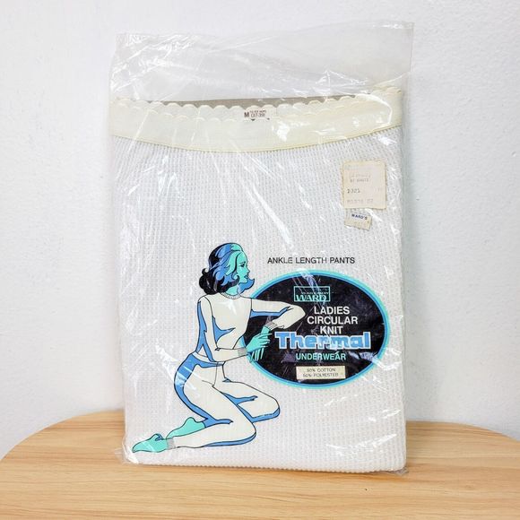 Vintage 70s Montgomery Ward Deadstock Thermal Underwear Set (Top & Pants) Size M - Picture 6 of 8